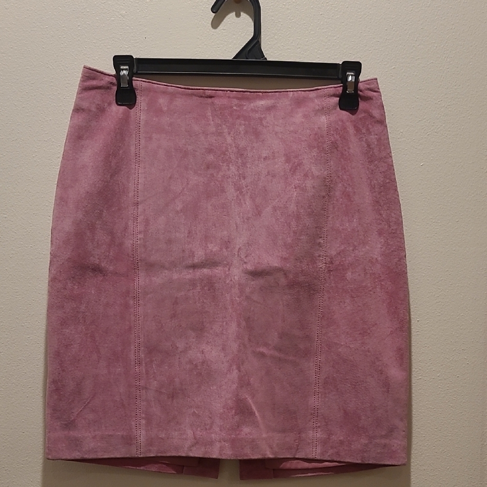 Suede Pink Pencil Skirt